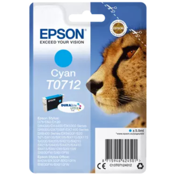 Epson T0712 Cheetah Ink Cyan