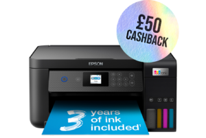 Epson EcoTank ET-2851 Wireless Inkjet Multifunction Printer - £50 Cashback available & Extended 5 year warranty!* 