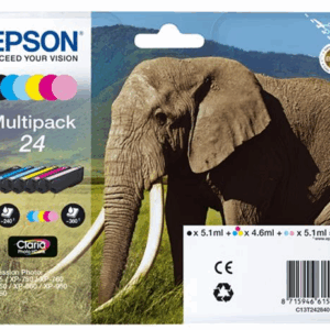 Epson 24 Elephant Ink B/C/M/Y/LC/LM Multipack